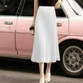thumbnail image 4 of LShunze Midi Skirt A-Line Swing Skirt for Women, Solid Vintage Women's Pleated Skirt Daily Wear, 4 of 8