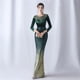 thumbnail image 1 of Vestido de noche de cola de pez de manga larga para mujer Atmósfera de alta gama Elegante Banquete Reunión anual Temperamento Terciopelo Aura Reina, 1 of 6