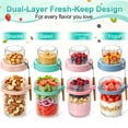 thumbnail image 4 of stusgo 2 Pack Glass Overnight Oats Containers with Lids & Spoons, 20oz Leakproof Meal Prep Jars for Yogurt, Granola, Salad, Portable & Dishwasher Safe, 4 of 8