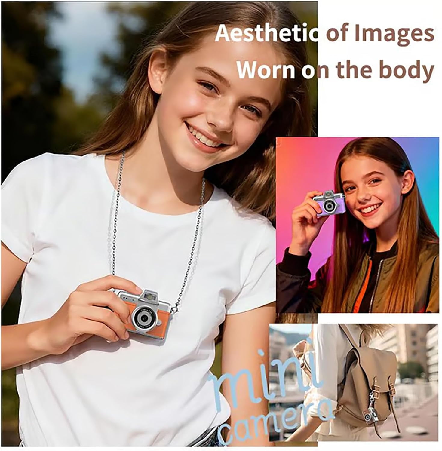 Mini Keychain Digital Camera - 1080P Classic CCD Camera with Flip Screen, 1.47in LCD, Built-in Flash & 32GB Card Included, Cute Compact for Teens, Travelers & Gifts