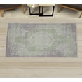 thumbnail image 1 of Bohemian Decorative Rug, Mandala Ornament in Grungy Style Abstract Vintage Style Jumble Cultural, Quality Carpet for Bedroom Dorm and Living Room, 6 Sizes, Pale Green and Grey, by Ambesonne, 1 of 1
