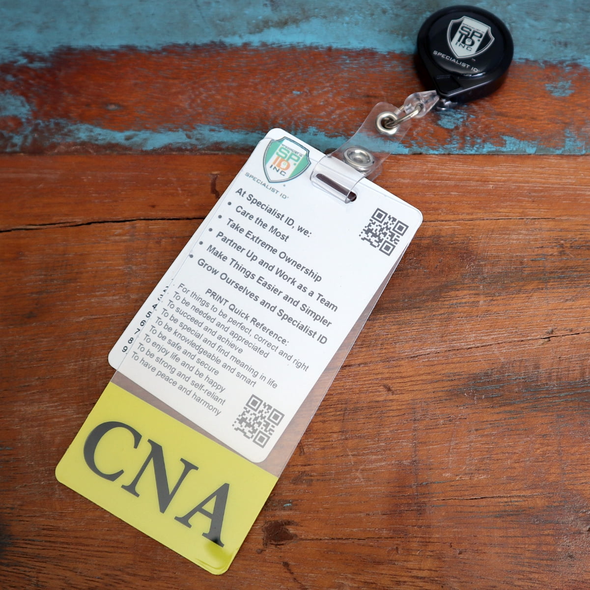 5 Pack - Clear CNA Badge Buddy Vertical - Hospital & Nurse ID Backer Cards - Transparent Title/Role Identifier - Wear Behind Medical Name Badge on I’D Reel or Lanyard by Specialist ID (Yellow)