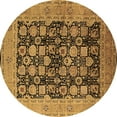 thumbnail image 1 of Ahgly Company Indoor Round Oriental Brown Industrial Area Rugs, 4' Round, 1 of 4