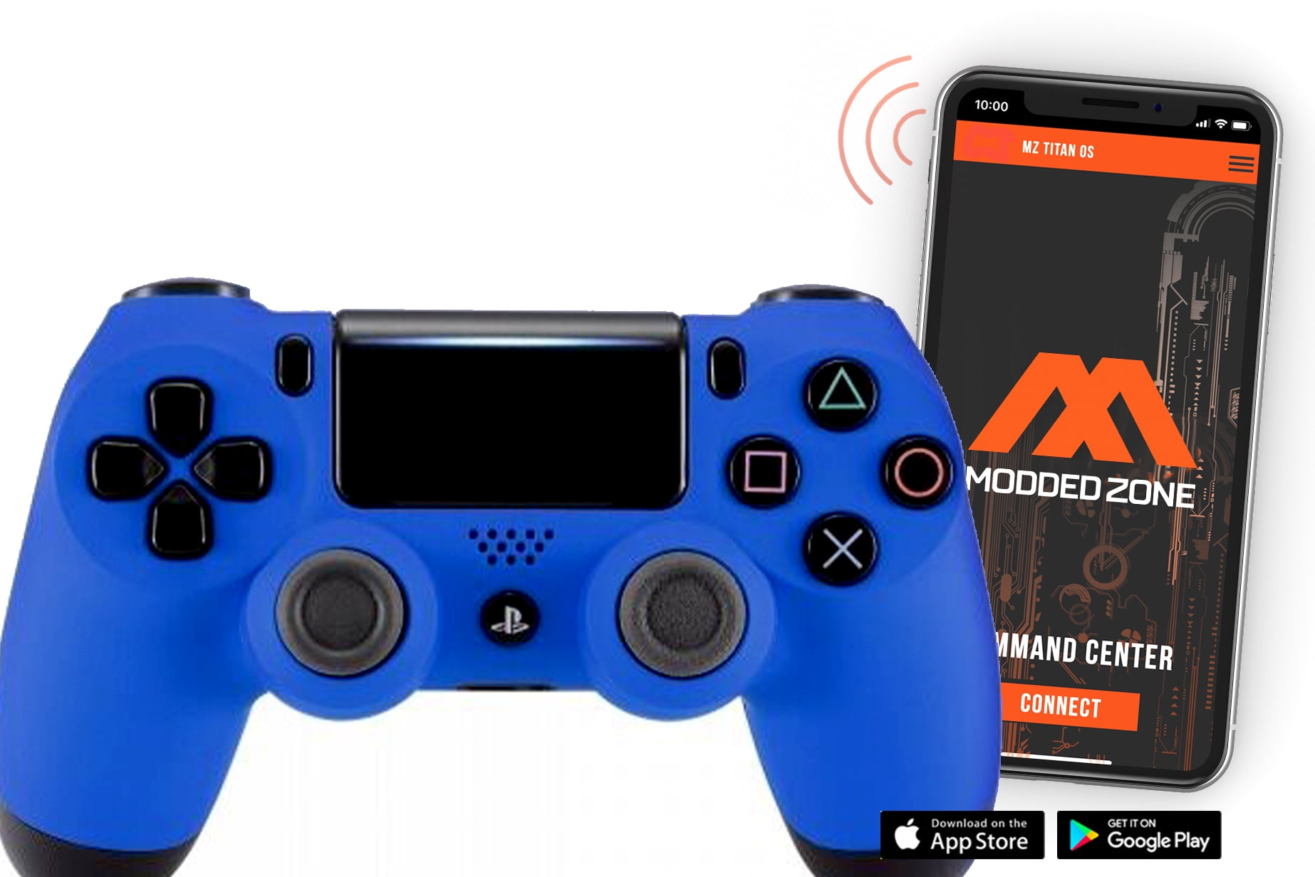 blue and orange ps4 controller