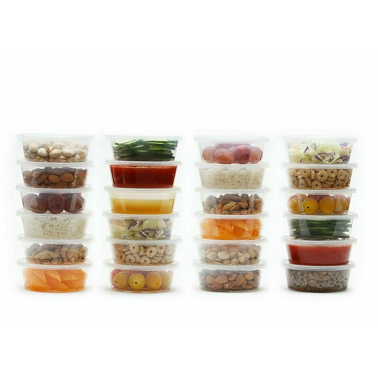 Tezzorio (50 Pack) 8 oz Deli Containers with Lids Combo, BPA-Free  Translucent Plastic Deli Food Storage Containers with Lids, To Go/Take Out  Food