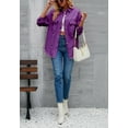 thumbnail image 3 of Solid Color Distressed Jacket, Purple, Small, 3 of 5