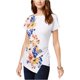 thumbnail image 2 of Camiseta estampada JM Collection para mujer blanca extragrande, 2 of 2