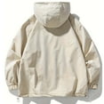 thumbnail image 4 of Jalioing Windbreaker Hoodies for Men Hooded Zipper Jacket Windproof Long Sleeved Going out Outwear (XX-Large, Beige), 4 of 7