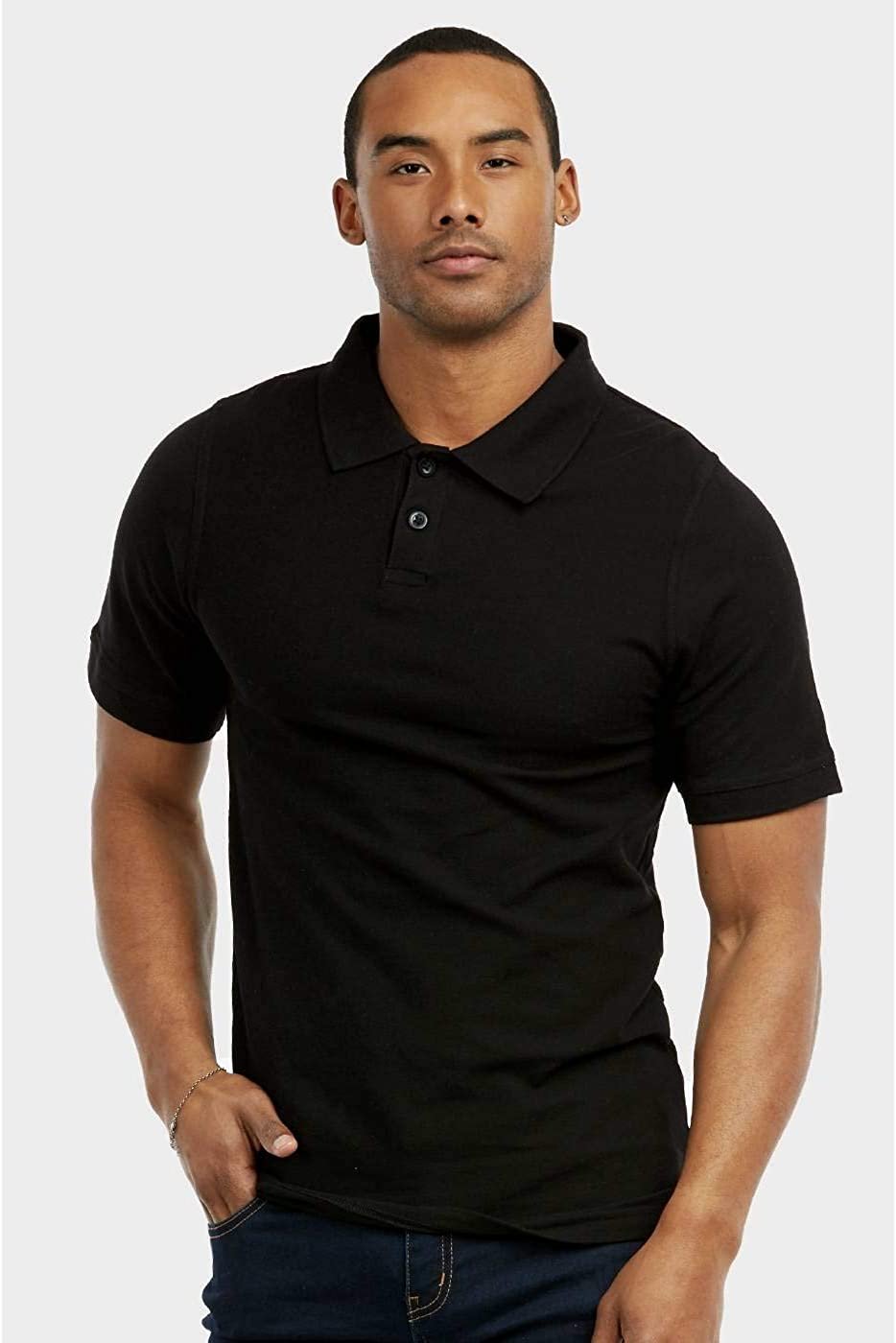 100 cotton black polo shirt