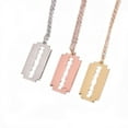 thumbnail image 1 of Stainless Steel Razor Blades Pendant Necklaces Men Shaver Punk Necklaces Jewelry, 1 of 6