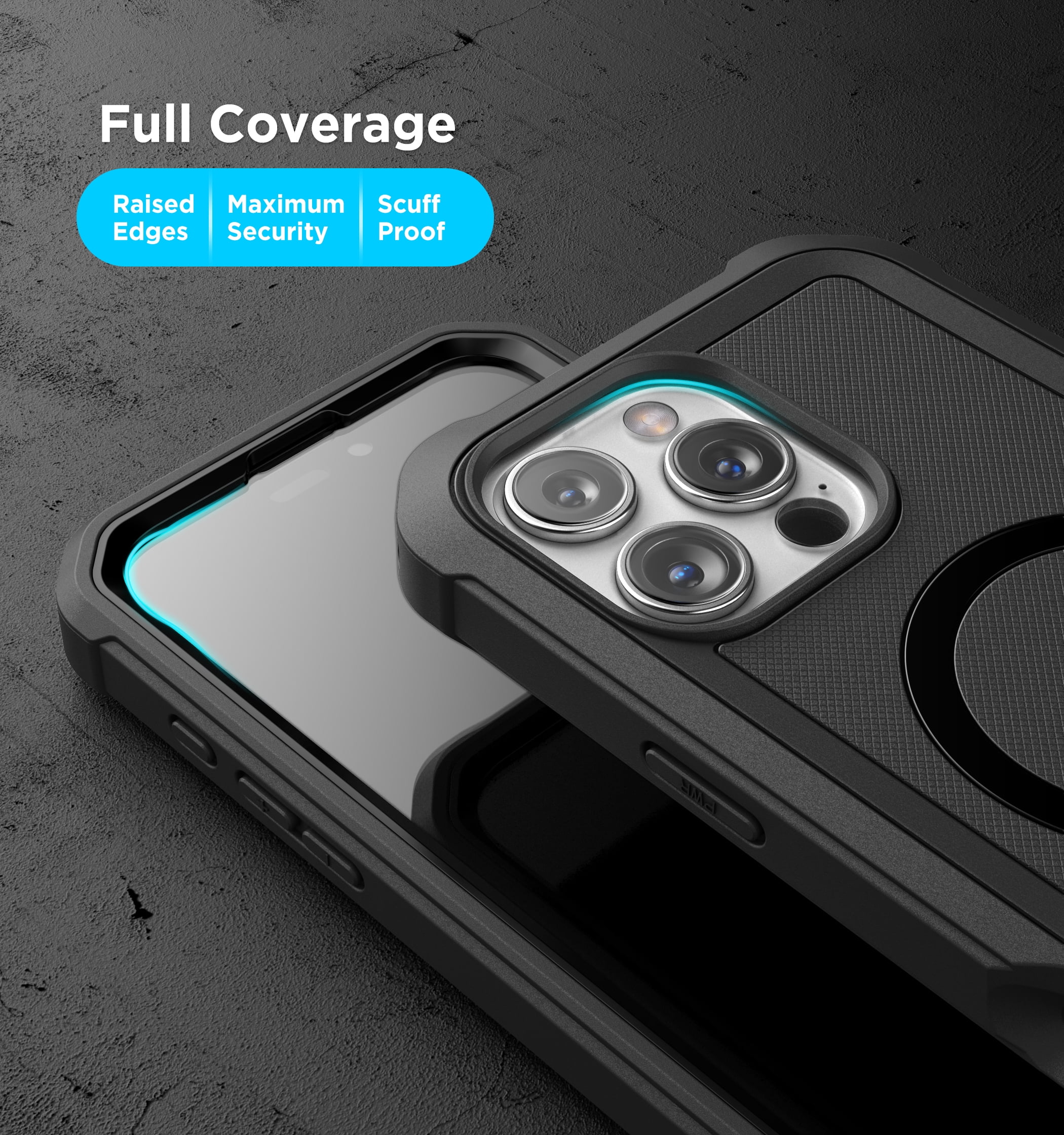 Encased Protective Belt Case for iPhone 16 Pro Max with Built-In Screen Protector and Phone Holster Clip (Compatible with MagSafe) Heavy-Duty Hybrid Rugged Cover