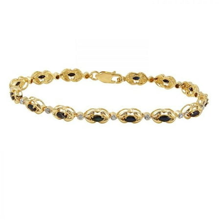 Foreli 1.71CTW Sapphire And Diamond 14K Yellow Gold Bracelet