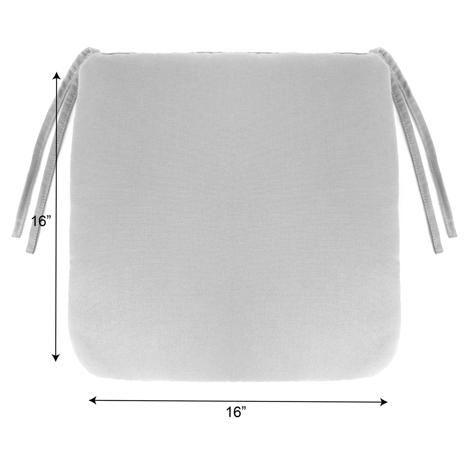 Jordan Manufacturing 16" x 16" Black Floral Square Outdoor Chair Pad Seat Cushion with Ties