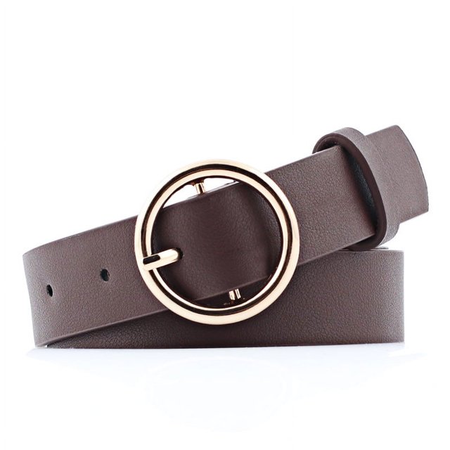 Cinturón de mujer Moda clásica Sólido Cinturón de cuero suave Cinturón ancho Correa Cinturones