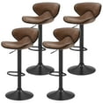 thumbnail image 1 of Costway Set of 4 Adjustable Bar Stools Swivel Bar Chairs Pub Kitchen Retro Brown, 1 of 10