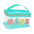 thumbnail image 1 of Bolso de cosméticos con purpurina de PVC, bolsa de cosméticos con cremallera, bolsa organizadora de maquillaje transparente para eventos deportivos de Verde, 1 of 10