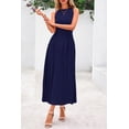 thumbnail image 4 of Vestido PRETTYGARDEN 2025 sin mangas azul marino midi línea A, 4 of 8