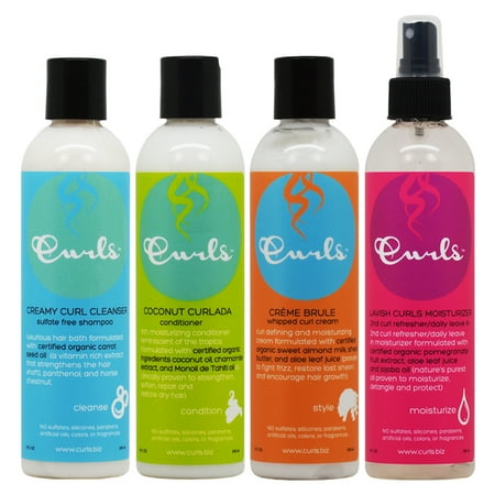 - Curls Creamy Curl Cleanser & Coconut Curlada Conditioner & Creme Brule + Lavish Curls Moisturizer