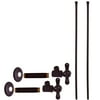 Westbrass D103KBNX-12 1/2" IPS x 3/8" OD x 20" Bullnose Dual Faucet Riser Supply Line Kit with Cross Handle Angle Supply Shut Off Valves, Oil Rubbed Bronze