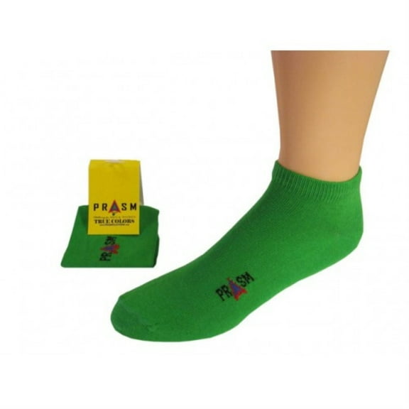 PRASM (Premium Egyptian Cotton) MENS No-Show Ankle Socks - 3 PACK-Bright Green