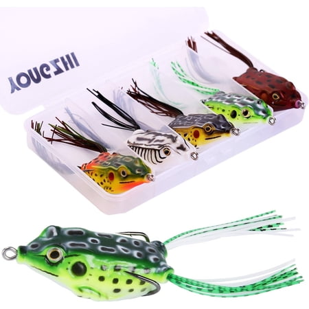 Fishing Lures Kit Bass Fishing Tackle Set Including Soft Baits Jig Heads Hooks Weights Complete Freshwater Lure Kit for Bass Trout Walleye Panfish