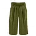 thumbnail image 4 of Outfmvch Ankle Pants for Women Summer Outfits 2026 Trendy Cropped Linen Pants Women Capris Drawstring with Pockets Pedal Pushers for Women Palazzo Pants Gauchos for Women Pull On Elastic Green S-3XL, 4 of 4