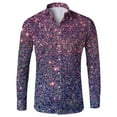 thumbnail image 2 of Telankuip Long Sleeve Shirts for Men Sequin Solid Color Lapel Button down Dress Shirt 70s Disco Fashion Sparkle Carnival Party Comfortable Tops for Festive Celebrations 2026 2-Dark Purple L, 2 of 4