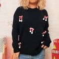 thumbnail image 5 of EchfiProm Womens Black Sweaters Pullover Cozy Office Crewneck Christmas Long Sleeve Outfits for Adults, 5 of 8