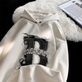 thumbnail image 2 of Hipster Street Men's Hoodie Stylish Letter Print Long Sleeve Hooded Sweatshirt Fall 2024 Unisex Pullover Hoodies Men Woman Hoody (Pink,Asian-L), 2 of 7