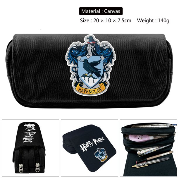 2025 Estuche de papelería de anime de la Academia de magia Harri, estuche de lápices de doble capa con cremallera simple para estudiantes, figuras de acción de juguete