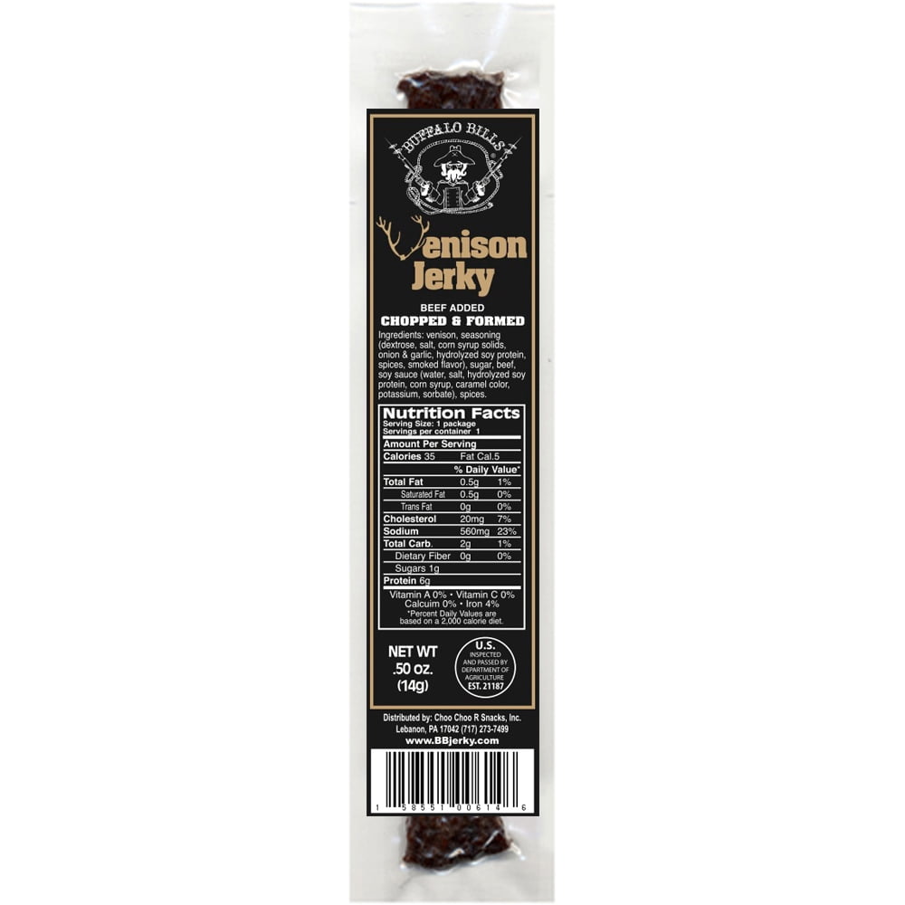 Buffalo Bills 25-ct Original Venison Jerky Wrapped Strips (two 25-ct tubs of venison jerky strips)