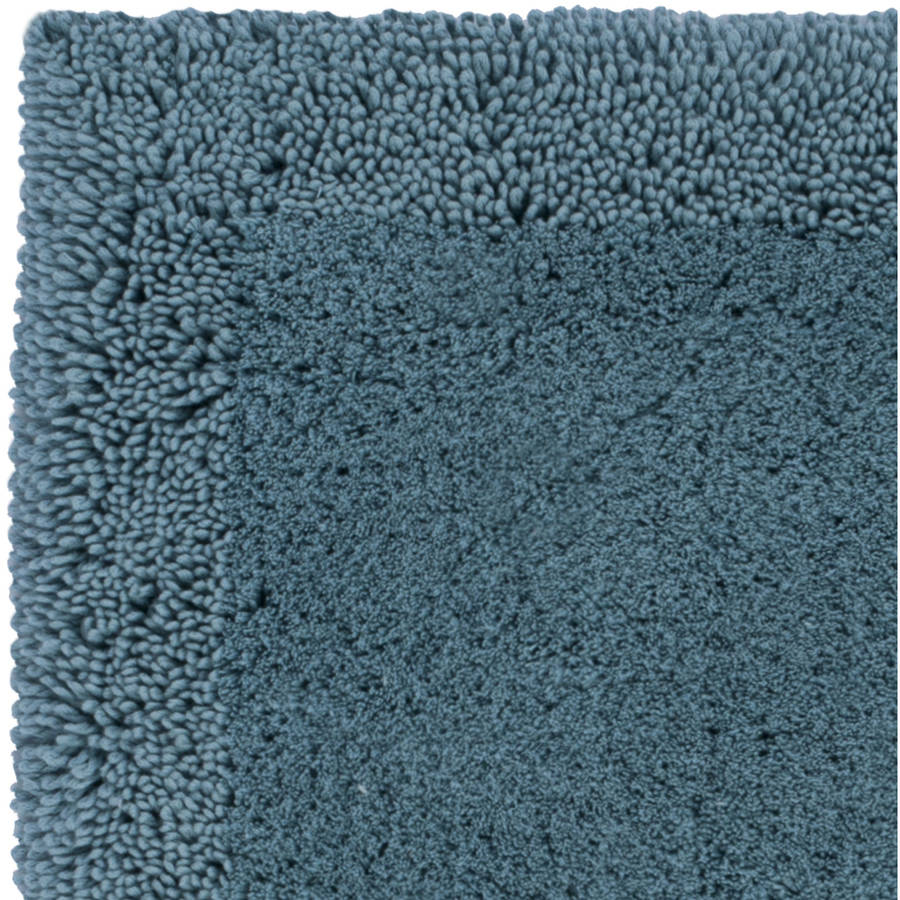 Hotel Style Cotton Blend Solid Bath Rug, 21" x 34", Teal