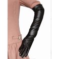 thumbnail image 1 of Long Leather Gloves Female Simulation Gloves Silky Lining Long Over Elbow Elegant Mitten 50CM, 1 of 5