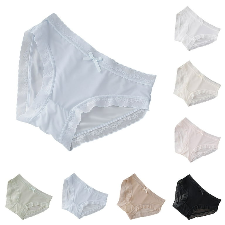 Ketyyh-chn99 Women's Underwear Hipster V Cut No Show Bikini Panties  Seamless Breathable White,L