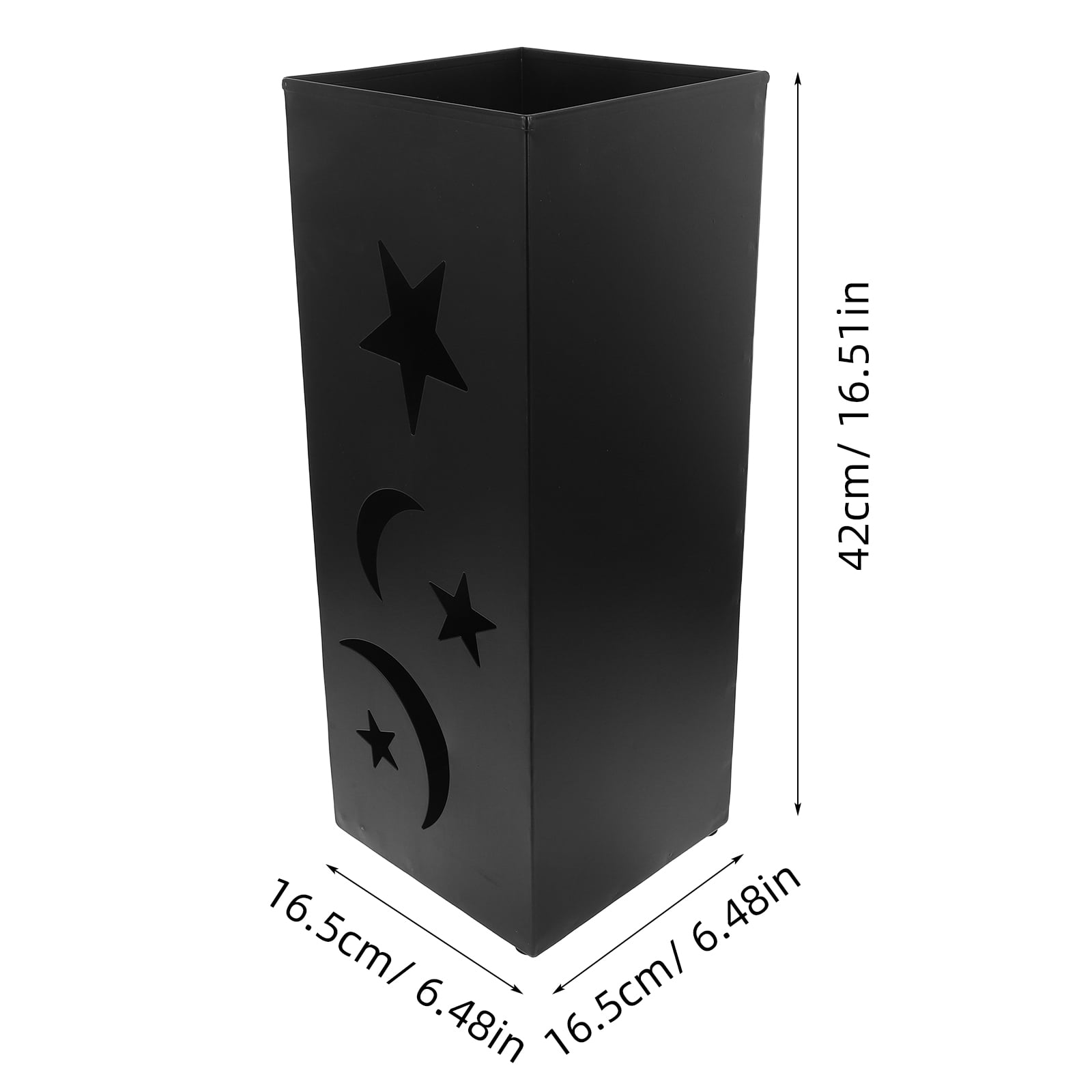 Raindrops Black Metal Umbrella Stand with Star & Moon Design, Indoor Outdoor Holder for Home, Office, Entryway