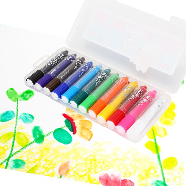 Silky Crayon, Rotating Colorful Water-Soluble Crayon, Bright Glass For Paper