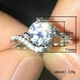 thumbnail image 2 of K-KED Fashion Women 925 Silver Filled Ring Cubic Zircon Wedding Ring Delicate Jewelry Sz 6-10-7, 2 of 6