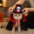 thumbnail image 6 of Halloween Pet Costume Set Adjustable Decor Top Hat & Cloak Holiday Cosplay Dress‑up Outfit Photo Prop for Cats and Small Dogs, 6 of 6