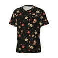 thumbnail image 5 of Vsdgher Red White Flowers Print Men's Dry Fit Mesh Athletic Shirts Moisture Wicking Tennis T-Shirt Tops, 5 of 9