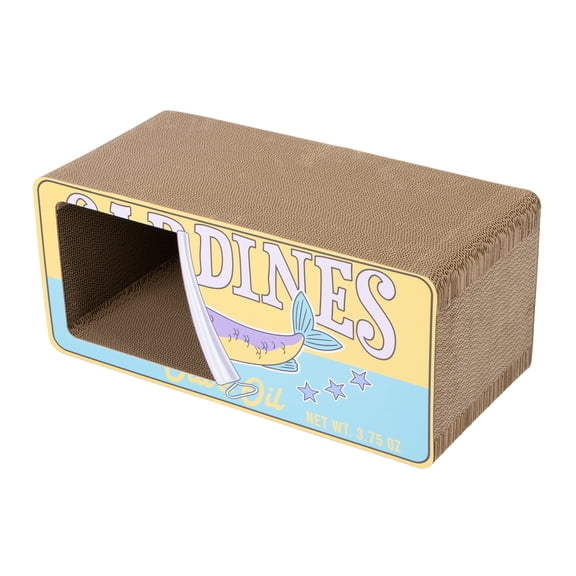 Kitty City Corrugated Cardboard Sardine Can Indoor Cat Scratching House, Multicolored, One Size