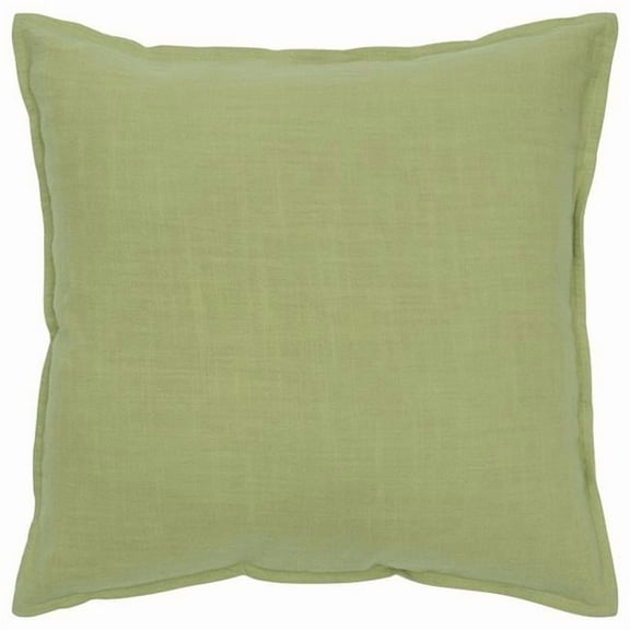 Lime Green Flange Edged Modern Throw Pillow