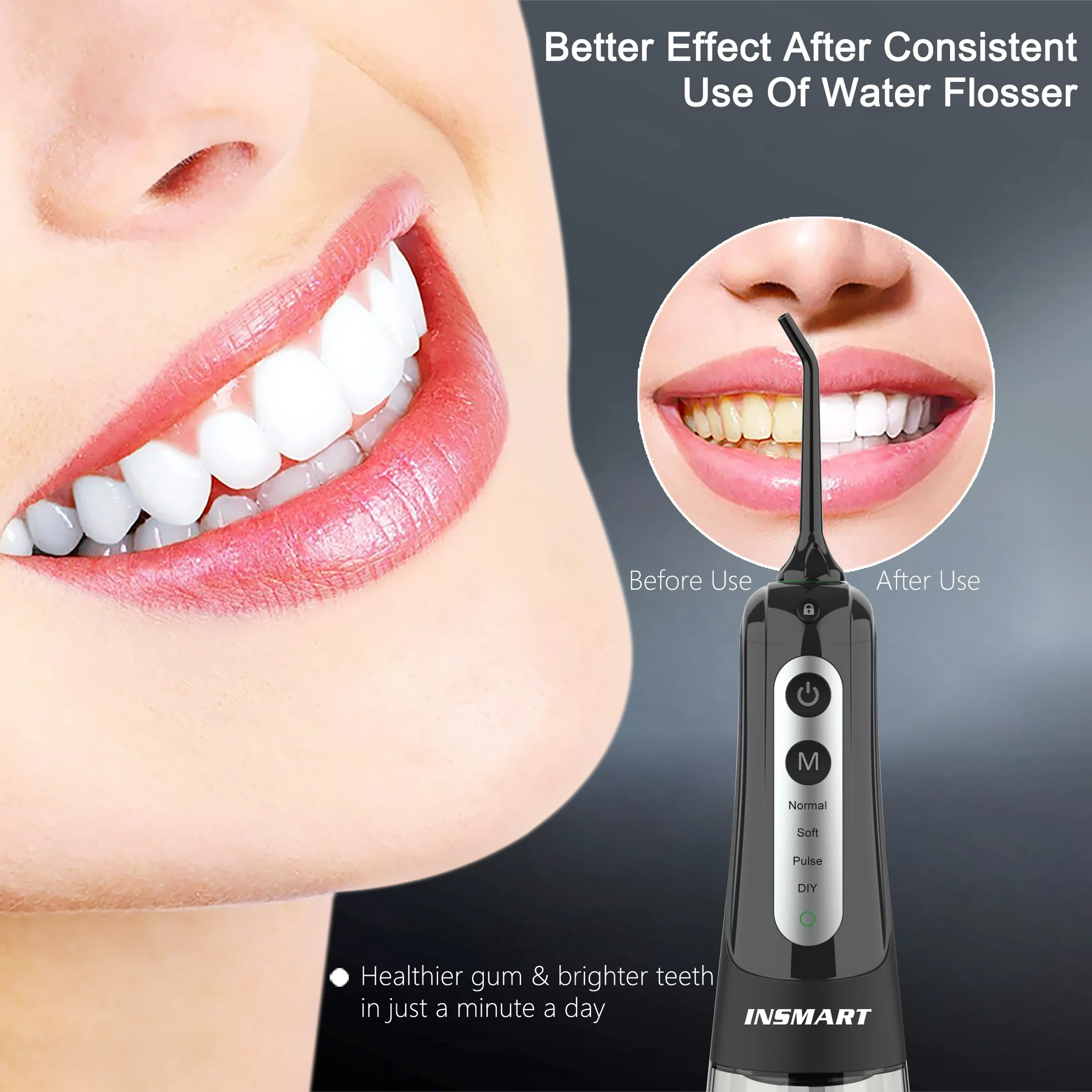 INSMART Cordless Water Flosser 300ML photo 2