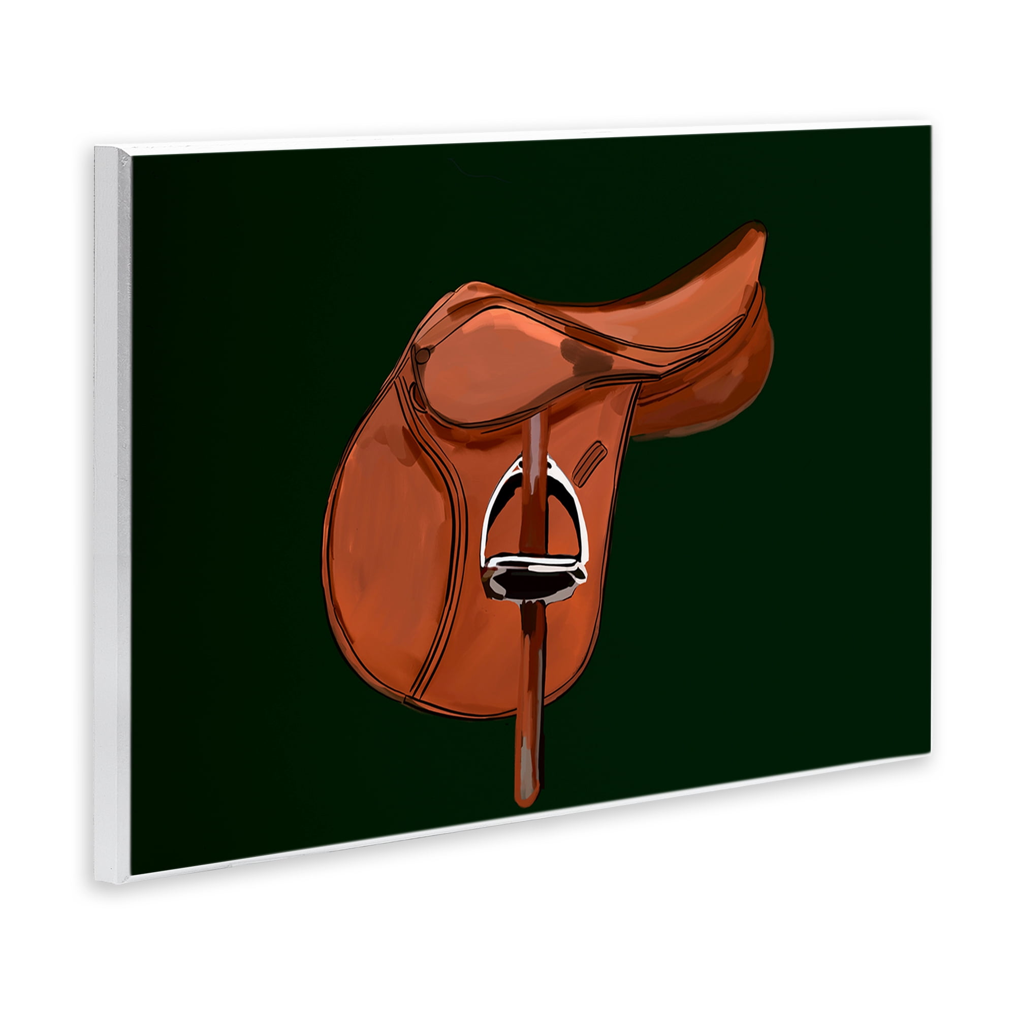 Stupell Industries Brown Horse Saddle Abstract Painting Unframed Art Print Wall Art, 19 x 13