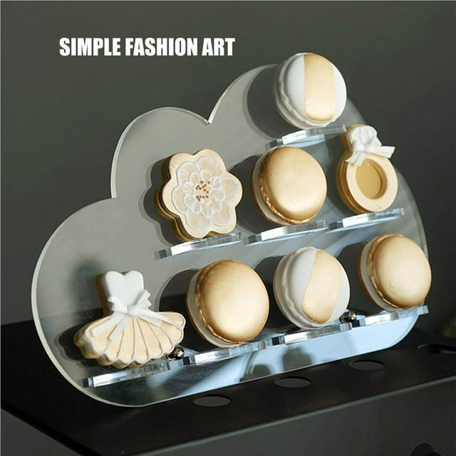 Biscuit Display Holder Small Cakes Donut Biscuits Display Rack Cloud Shape Transparent Acrylic Cake Exhibition Bracket for Wedding Party Shop
