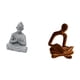 thumbnail image 5 of Estatua de mono,Estatua de Buda Mono para Interiores y Exteriores Budista,Figuras en miniatura meditando para decorar el jardín de casa.,Figura de pensador abstracto,Estatua de pensador, 5 of 8