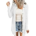 thumbnail image 2 of Domzest White Cardigan for Women 3/4 Sleeve Shrugs for Women Plus Size Lightweight Open Front Shrug Cardigan Solid Color Dressy Casual Soft Spring Cardigans White M, 2 of 6
