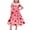Hot Pink, variant on Girls' Valentine's Day Dress Printed Peter Pan Collar Retro Dress Short Sleeve Cute Dance Dress for Romantic Celebrations (5-14 Years)