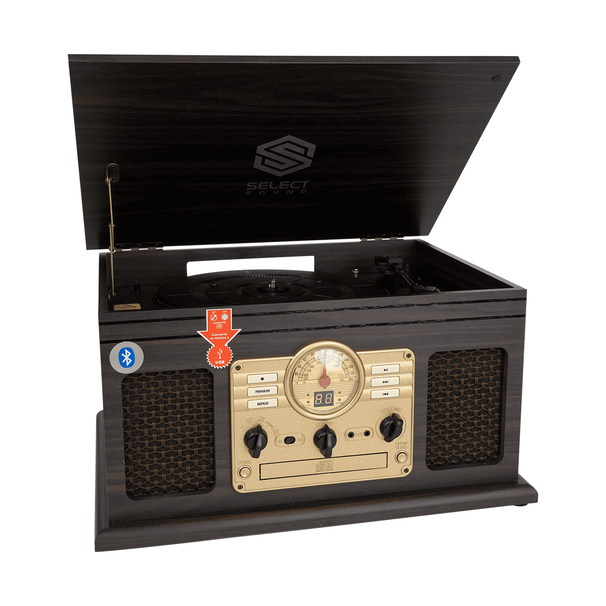 Tornamesa Bt9203 Equipo Nostalgico Bluetooth Select Sound