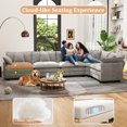 thumbnail image 5 of BedLuxury 111.5” Modular Sectional Sofa with Corner Seat, Modern Chenille Deep Seat Couches for Living Room, Office, 5-Seat, Grey, 5 of 8