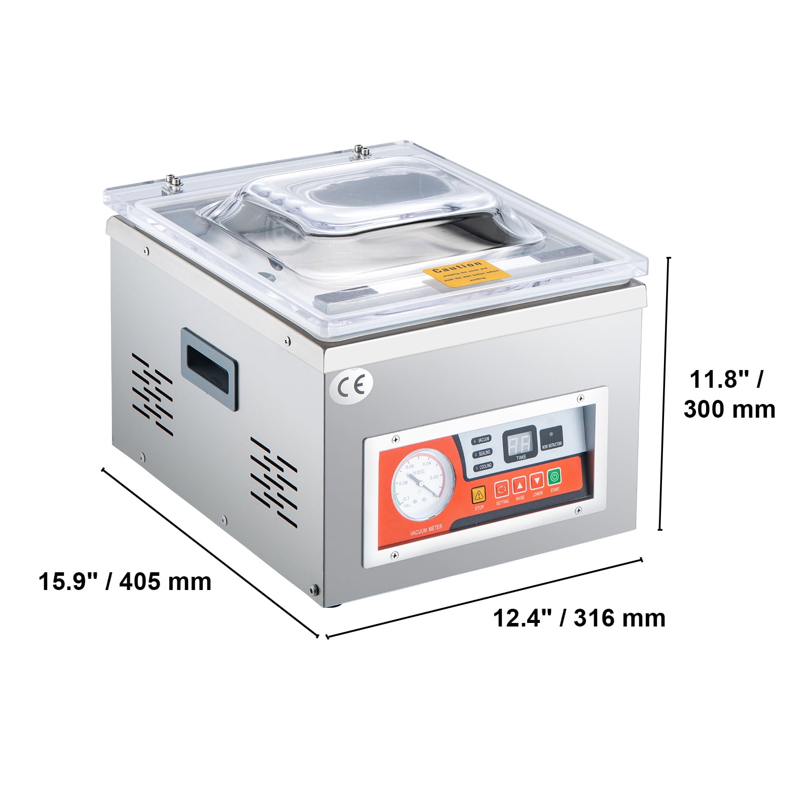 KFFKFF Chamber Vacuum Sealer, 260W Power, Vacuum Packaging Machine for Wet Foods, Meats, Marinades, and More, Compact Design with 10.2-inch Sealing Length